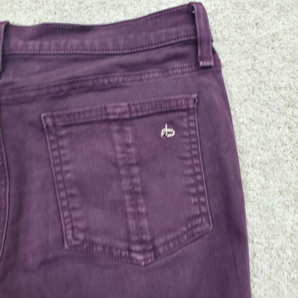 Rag & Bone Womens Purple Mid Rise Skinny Leg Jeans Sz 28 Stretch Denim Pants - Picture 7 of 12